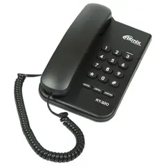 Телефон RITMIX RT-320 black, световая индикация звонка, блокировка набора ключом, черный, 15118347, фото 1