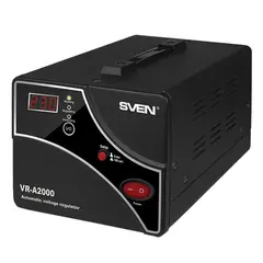 Стабилизатор напряжения SVEN VR-A2000, 2000ВА/1200 Вт, 2 розетки, входное напряжение 140-275 В, SV-014414, фото 1