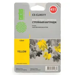 Картридж струйный CACTUS (CS-CLI451Y) для CANON Pixma iP7240, желтый, фото 1