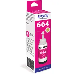 Чернила EPSON (C13T66434A) для СНПЧ EpsonL100/L110/L200/L210/L300/L456/L550, пурпурные, оригинальные, фото 1