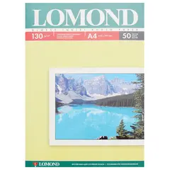 Фотобумага для струйной печати, А4, 130 г/м2, 50 листов, односторонняя глянцевая, LOMOND, 0102017, фото 1