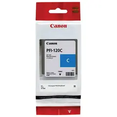 Картридж струйный CANON (PFI-120C) для imagePROGRAF TM-200/205/300/305, голубой 130 мл, оригинальный, 2886C001, фото 1