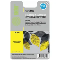 Картридж струйный CACTUS (CS-CZ132) для плоттеров HP DesignJet T120/T520, желтый, 26 мл, фото 1