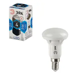 Лампа светодиодная ЭРА, 4 (30) Вт, цоколь E14, рефлектор, холодный белый свет, 25000 ч., LED smdR39-4w-840-E14ECO, фото 1
