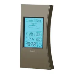 Метеостанция EA2 ED 608, термодатчик, часы, будильник, календарь, барометр, черная, фото 1