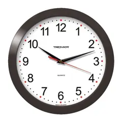 Часы настенные TROYKA 11100112, круг, белые, черная рамка, 29х29х3,5 см, фото 1