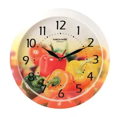Часы настенные TROYKA 11000022, круг, с рисунком &quot;Болгарский перец&quot;, рамка в цвет корпуса, 29x29x3,5 см, фото 1