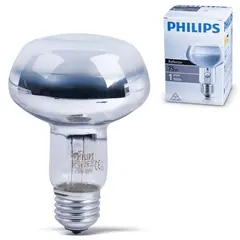 Лампа накаливания PHILIPS Spot NR80 E27 25D, 75 Вт, зерк., колба d=80 мм, цоколь d=27 мм, угол 25°, 064011, фото 1