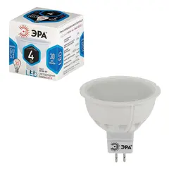 Лампа светодиодная ЭРА, 4 (35) Вт, цоколь GU5.3, MR16, холодный белый свет, 30000 ч., LED smdMR16-4w-842-GU5.3, фото 1