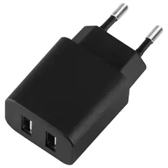 Зарядное устройство сетевое (220 В) DEPPA Ultra, 2 порта USB, выходной ток 2,1 А, черное, 11308, фото 1