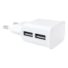 Зарядное устройство сетевое (220 В) RED LINE NT-2A, кабель для IPhone (iPad) 1 м, 2 порта USB, выходной ток 2,1 А, белое, УТ000012255, фото 1