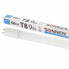 Лампа светодиодная SONNEN, 9Вт, G13, трубка, 60 см, холодный/белый, LED T8-9W-6500-G1, фото 1