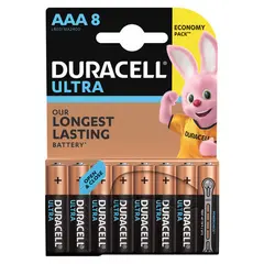 Батарейки DURACELL Ultra Power, AAA (LR03, 24А), алкалиновые, КОМПЛЕКТ 8 шт., в блистере, фото 1