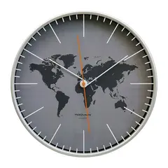 Часы настенные TROYKA 77777733, круг, серые, серебристая рамка, 30,5х30,5х5 см, фото 1
