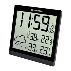 Метеостанция BRESSER TemeoTrend JC LCD, термодатчик, гигрометр, часы, будильник, черный, 73267, фото 1