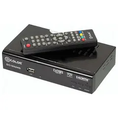 Приставка для цифрового ТВ DVB-T2 D-COLOR DC1002HD RCA, HDMI, USB, дисплей, пульт ДУ, фото 1