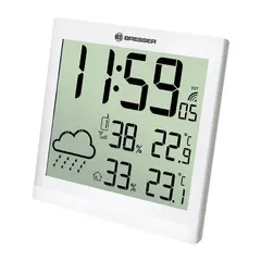 Метеостанция BRESSER TemeoTrend JC LCD, термодатчик, гигрометр, часы, будильник, белый, 73268, фото 1
