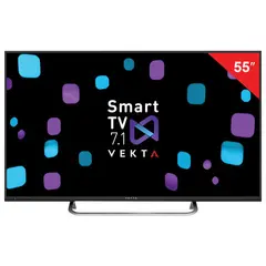 Телевизор VEKTA LD-55SU8719BS, 55&quot; (138 см), 3840х2160, 4К UHD, 16:9, Smart TV, Android, Wi-Fi, черный, фото 1