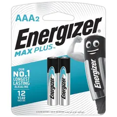 Батарейки ENERGIZER Max Plus, AAA (LR03, 24А), алкалиновые, КОМПЛЕКТ 2 шт., в блистере, E301306501, фото 1