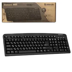 Клавиатура проводная DEFENDER Element HB-520, РАЗЪЕМ PS/2, 104 клавиши + 3 дополнительные клавиши, черная, 45520, фото 1