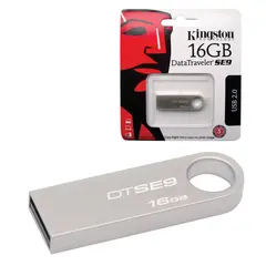 Флэш-диск 16 GB, KINGSTON DataTraveler SE9, USB 2.0, металлический корпус, серебристый, DTSE9H/16GB, фото 1