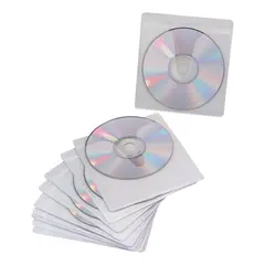 Конверты для CD/DVD BRAUBERG, комплект 10 шт., на 1CD/DVD, самоклеящиеся, с европодвесом, 510197, фото 1