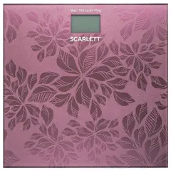 Весы напольные SCARLETT SC-217, электронные, вес до 180 кг, квадратные, стекло, розовые, фото 1