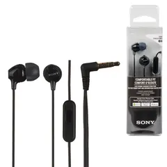 Наушники с микрофоном (гарнитура) SONY MDR-EX15AP, проводные, 1,2 м, вкладыши, стерео, черные, MDREX15APB.CE7, фото 1