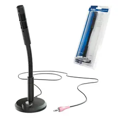 Микрофон настольный SVEN MK-490, кабель 2,4 м, 58 дБ, гибкая ножка, кнопка включения, черный, SV-0430490, фото 1
