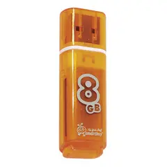 Флэш-диск 8 GB, SMARTBUY Glossy, USB 2.0, оранжевый, SB8GBGS-Or, фото 1
