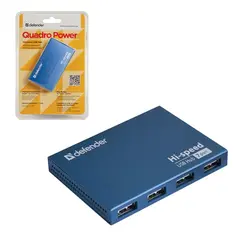 Хаб DEFENDER SEPTIMA SLIM, USB 2.0, 7 портов, порт для питания, алюминиевый корпус, 83505, фото 1