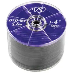 Диски DVD-RW VS 4,7 Gb 4x, КОМПЛЕКТ 50 шт., Bulk, VSDVDRWB5001, фото 1