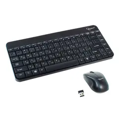 Набор беспроводной GEMBIRD KBS-7004, клавиатура, 12 дополнительных клавиш, мышь 3 кнопки + 1 колесо, черный, фото 1
