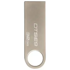 Флэш-диск 32 GB, KINGSTON DataTraveler SE9, USB 2.0, металлический корпус, серебристый, DTSE9H/32GB, фото 1