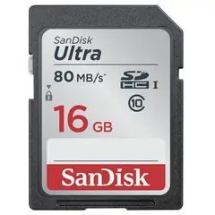 Карта памяти SDHC, 16 GB, SANDISK Ultra, UHS-I U1, 80 Мб/сек. (class 10), DUNC-016G-GN6IN, фото 1