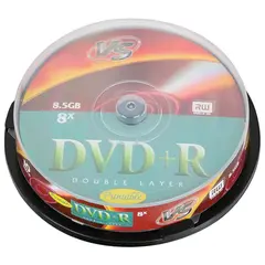 Диски DVD+R VS 8,5 Gb 8x, КОМПЛЕКТ 10 шт., Cake Box, двухслойный, VSDVDPRDLCB1002, фото 1