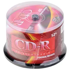 Диски CD-R VS 700Mb 52x, КОМПЛЕКТ 50 шт., Cake Box, VSCDRCB5001, фото 1