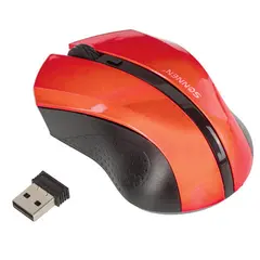 Мышь беспроводная SONNEN WM-250R, USB, 1600 dpi, 3 кнопки + 1 колесо-кнопка, оптическая, красная, 512643, фото 1