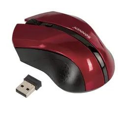 Мышь беспроводная SONNEN WM-250Br, USB, 1600 dpi, 3 кнопки + 1 колесо-кнопка, оптическая, бордовая, 512641, фото 1