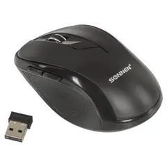Мышь беспроводная SONNEN M-693, USB, 1600 dpi, 5 кнопок + 1 колесо-кнопка, оптическая, черная, 512645, фото 1