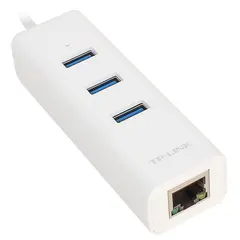 Сетевой адаптер TP-LINK UE330, USB 3.0, 1000 Мбит, 3 x USB 3.0, компактный, для ультрабуков и макбуков, фото 1