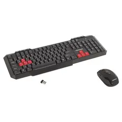 Набор беспроводной SONNEN WKM-1811, клавиатура 112 клавиш мультимедиа, мышь 4 кнопки, черный, 512655, фото 1