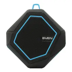 Колонка портативная влагозащищенная SVEN PS-77, 1.0, 5 Вт, Bluetooth, FM, microSD, MP3, черная, SV-016432, фото 1
