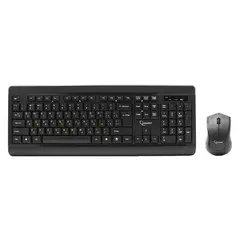 Набор беспроводной GEMBIRD KBS-8001, клавиатура 104 клавиши, мышь 2 кнопки + 1 колесо-кнопка, черный, фото 1