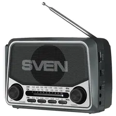 Радиоприёмник SVEN SRP-525, 3 Вт, FM/AM/SW, USB, microSD, аккумулятор, 150-20000 Гц, черный, SV-017156, фото 1
