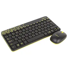 Набор беспроводной LOGITECH Wireless Combo MK240, клавиатура, мышь 2 кнопки + 1 колесо-кнопка, чёрно-жёлтый, 920-008213, фото 1