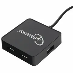Хаб GEMBIRD UHB-242, USB 2.0, 4 порта, кабель 0,5 м, черный, фото 1