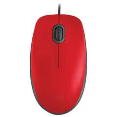 Мышь проводная LOGITECH M110,USB, 2 кнопки+1 колесо-кнопка, оптическая, красная, 910-005489, фото 1