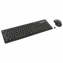 Набор беспроводной SONNEN K-648,клавиатура 117 клавиш, мышь 4 кнопки 1600 dpi, черный, 513208, фото 1