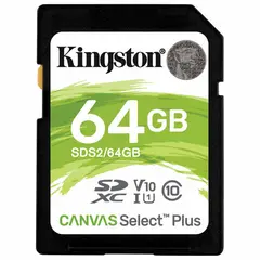 Карта памяти SDXC 64 GB KINGSTON Canvas Select Plus UHS-I U1, 100 Мб/сек (class 10), SDS2/64 GB, SDS2/64GB, фото 1